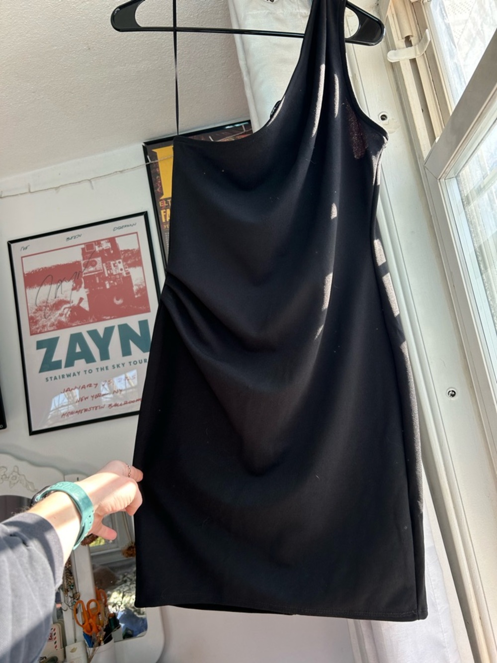 Jump Black One-Shoulder Slip Dress